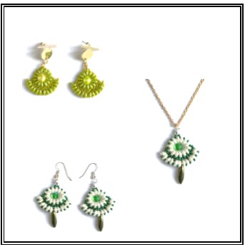 Permet de r&eacute;aliser un pendentif et des boucles d'oreilles