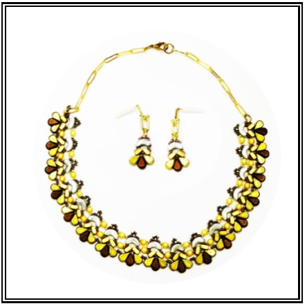 Réaliser des boucles d'oreilles assorties à un collier. Réaliser des boucles d'oreilles assorties à un collier.