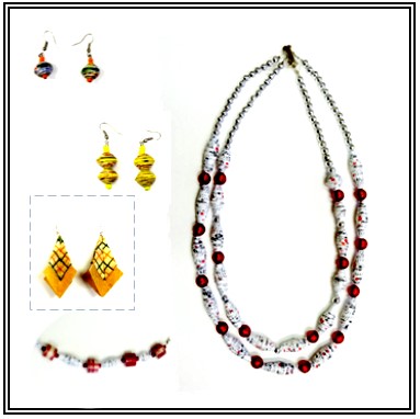 Permet de r&eacute;aliser un joli collier et des boucles d'oreilles.